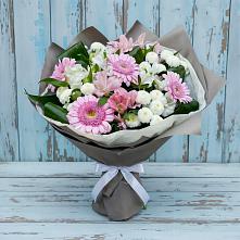 Букет цветов из:  Герберы, Альстромерии и Хризантемы в Боголюбово