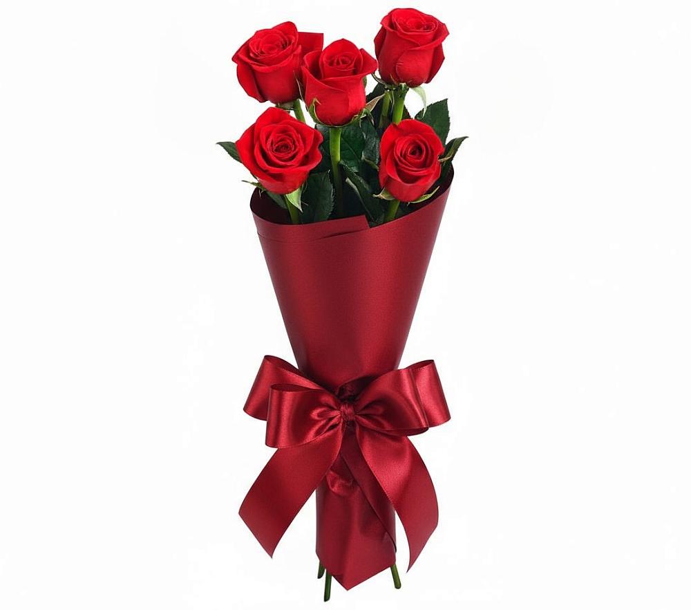 Букет 5 Красных роз Эдлесс Лав в Боголюбово