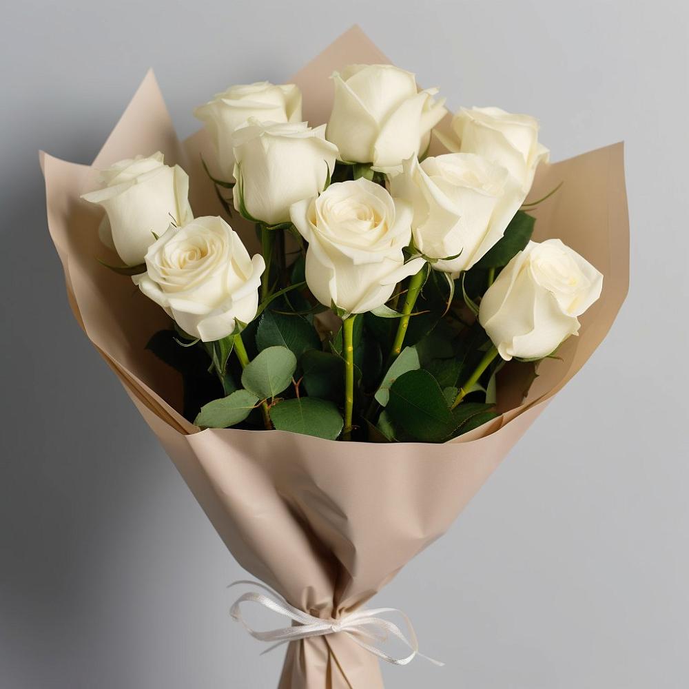 Букет 9 Белых роз Эдлесс Лав в Боголюбово