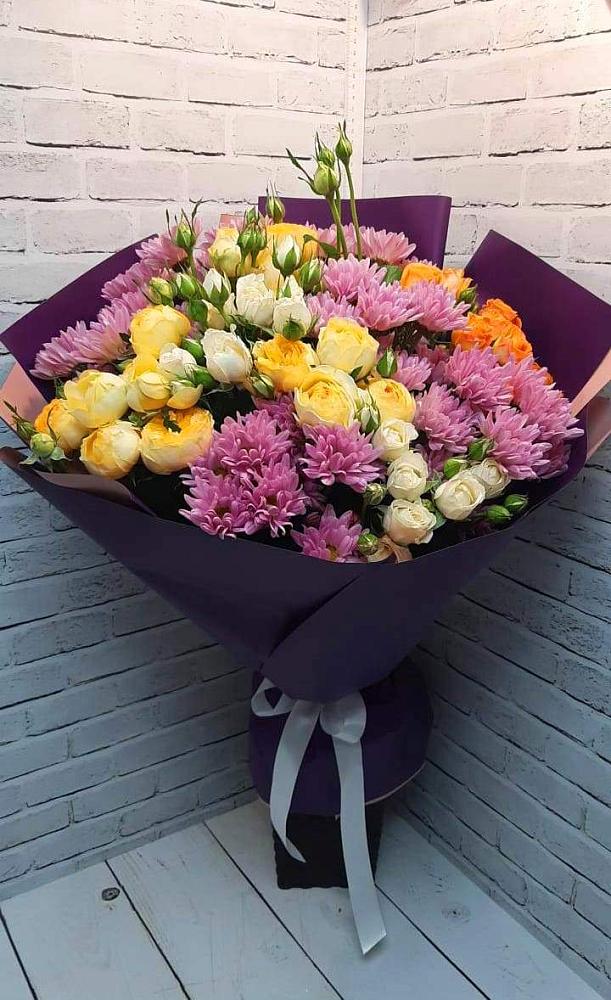 Букет цветов из: Хризантемы и Розы в Боголюбово