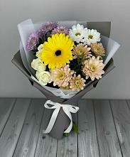 Букет цветов из:  Розы, Герберы и Хризантемы в Боголюбово