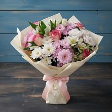 Букет цветов из:  Хризантемы, Альстромерии и Розы #REPLACE_PRED# Боголюбово