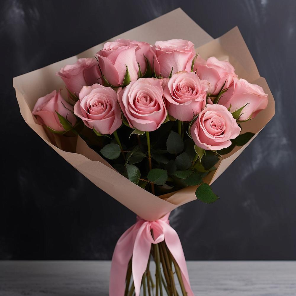 Букет 11 розовых роз в Боголюбово