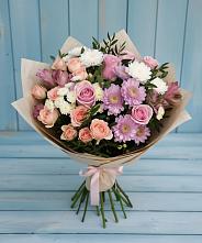 Букет цветов из:  Хризантемы, Розы и Альстромерии #REPLACE_PRED# Боголюбово