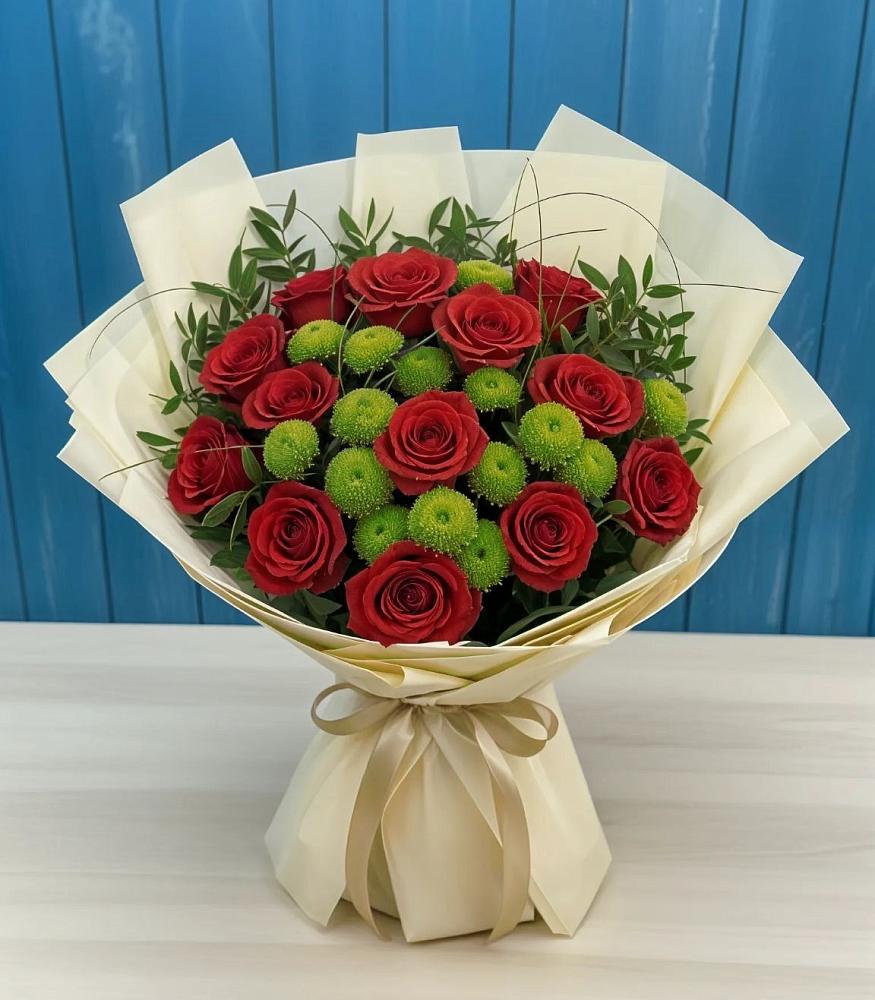 Букет цветов из: Розы и Хризантемы в Боголюбово